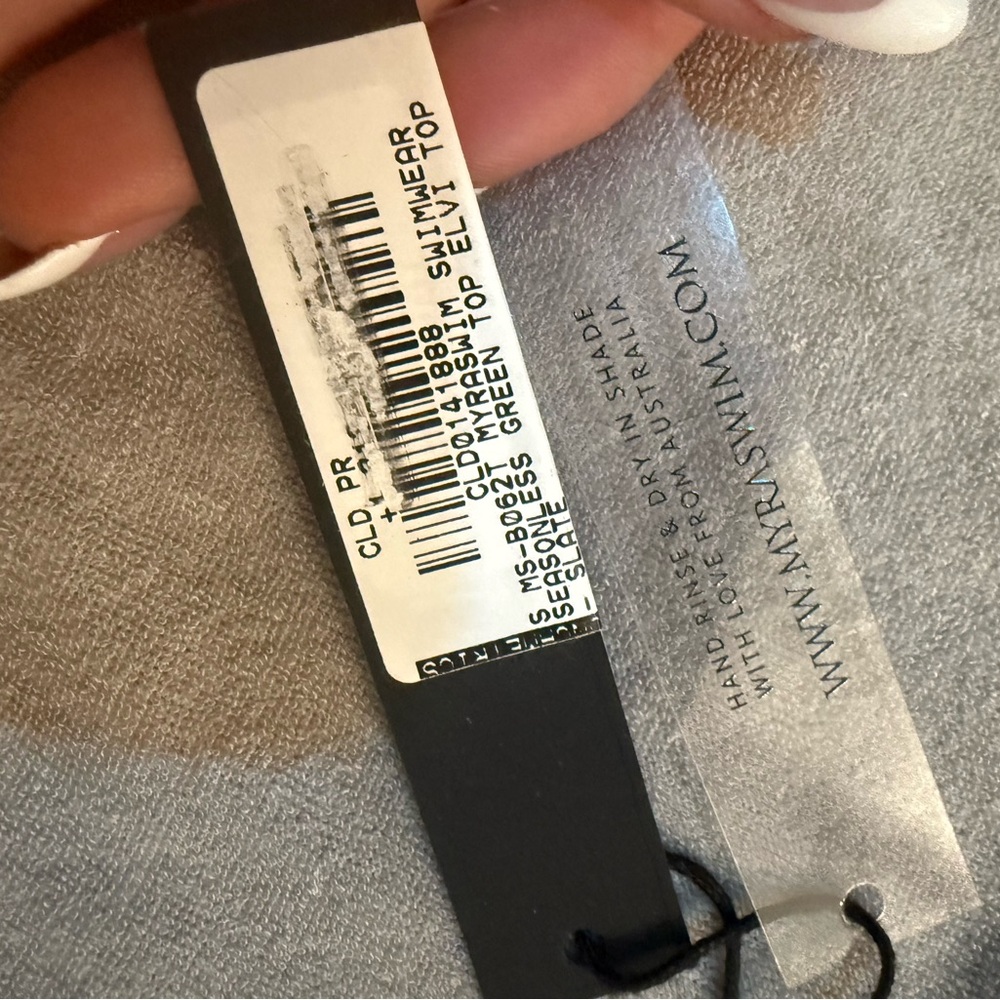 Myra Swim Elvi Top Oxford Gray Terry Cropped Tee Cover Up NWT Small - Picture 5 of 8